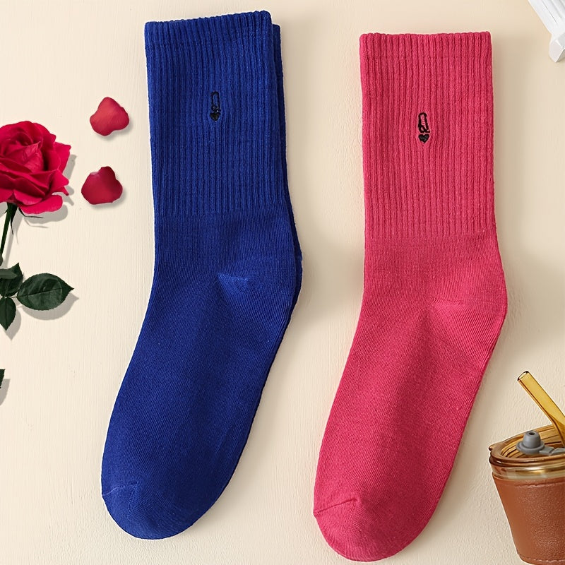 2 Pairs Q Pattern Sports Socks Women's Stockings