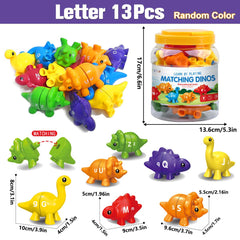 Dinosaur Alphabet Match Game Educational Toy Preschool Learning Montessori