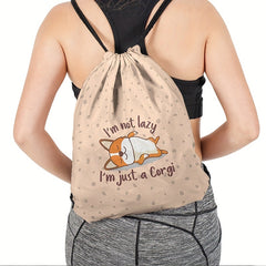 Animal Drawstring Bag Oxford Cloth Digital Print Backpack