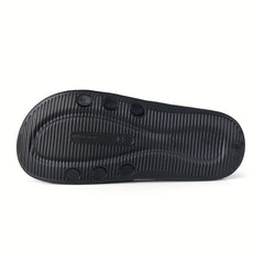 Men's Chinese Char. Pattern Slides Soft Non Slip Slippers for Indoor/Outdoor