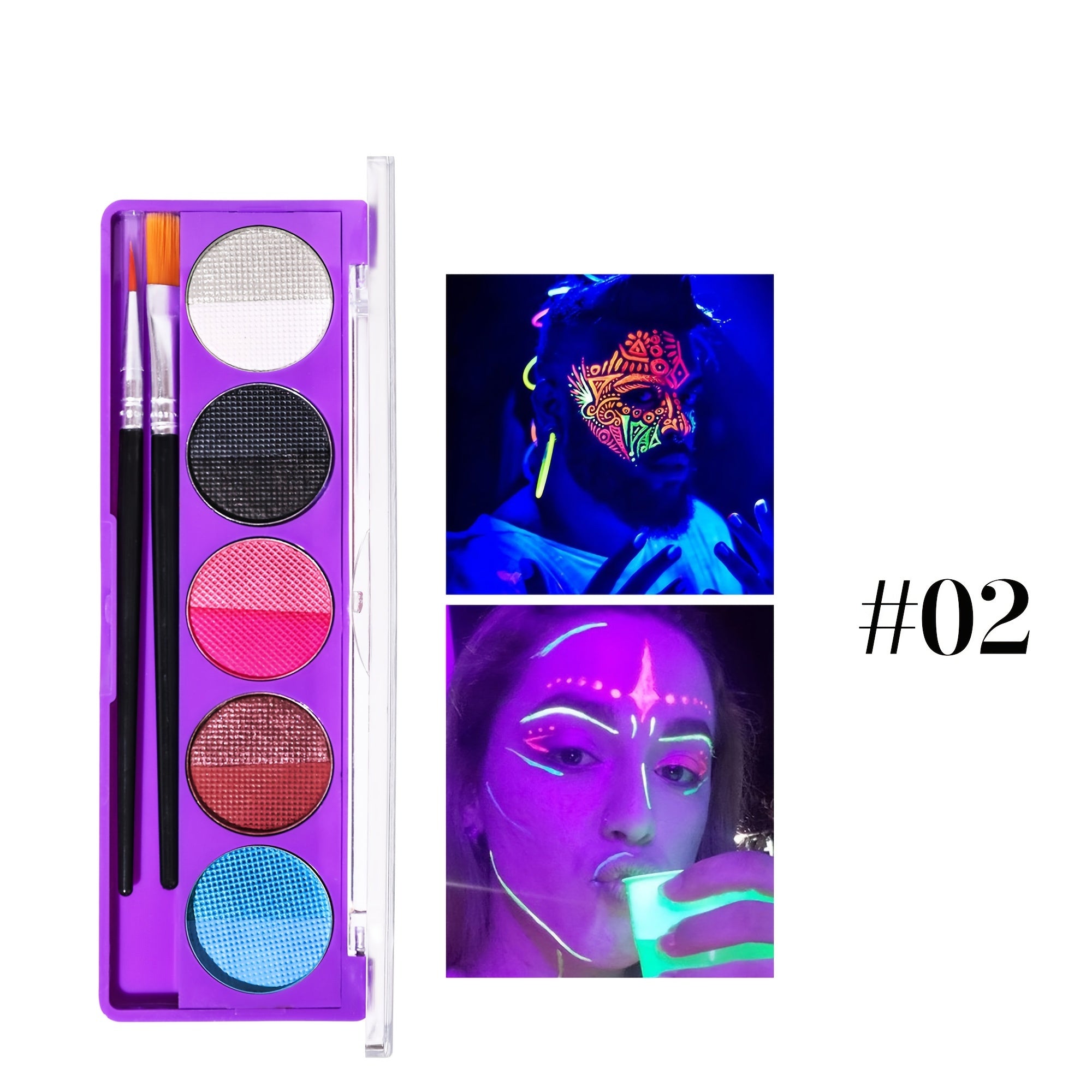 Water Activated Eyeliner Face Paint Palette - Halloween Makeup