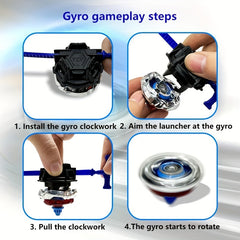 Aluminum Alloy Combat Rotating Gyroscope Launcher Toy for Kids
