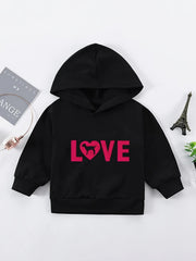 Baby Girls Stylish Hoodie LOVE Letter Animal Print Long Sleeve Hooded Sweatshirt