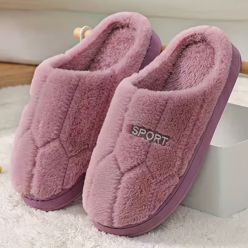 Plush Cozy House Slippers Anti skid Slip on Shoes Indoor Men Women