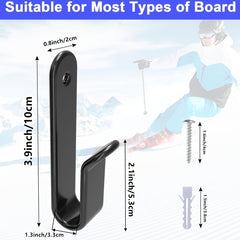 Snowboard Wall Mount Clips 2pcs, Display Rack Hooks