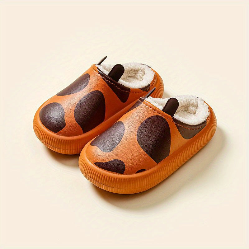 Cute Furry Animal House Shoes for Kids Non-Slip Soft Walking Shoes for Winter