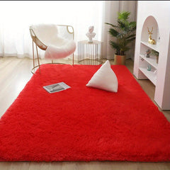Soft Plush Rug Rectangle Shape Living Room Bedroom Carpet