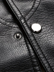 V Neck Smart PU Vest Men's Casual Solid Single Breasted Faux Leather Waistcoat