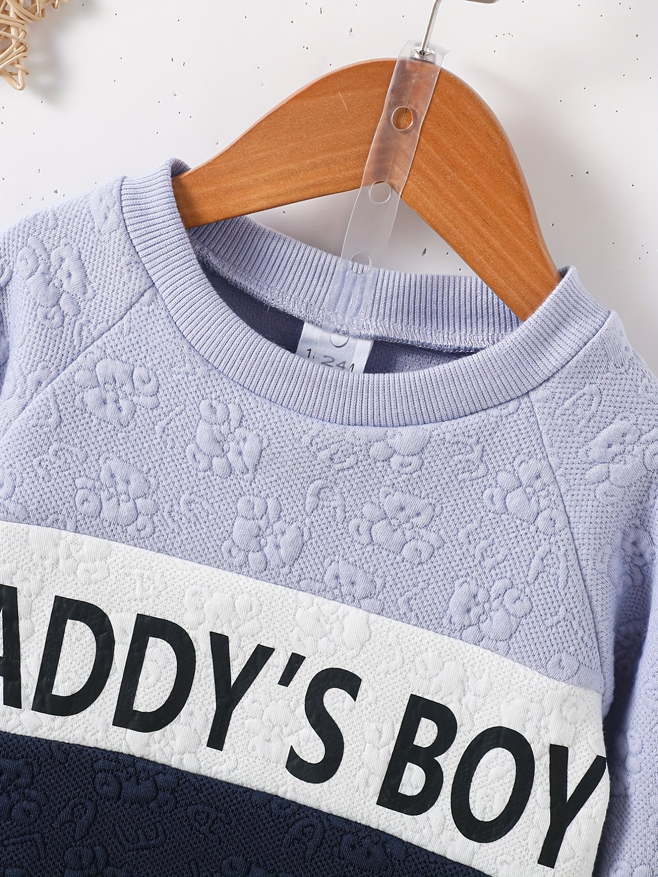 Boy's Bear Jacquard 2pc Sweatshirt & Sweatpants Set DADDY'S BOY