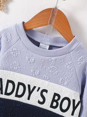 Boy's Bear Jacquard 2pc Sweatshirt & Sweatpants Set DADDY'S BOY