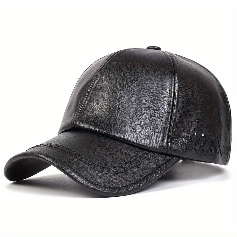 Waterproof PU Leather Baseball Cap Unisex Dad Hat Adjustable Sports Golf