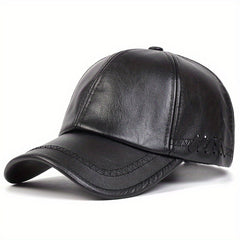 Waterproof PU Leather Baseball Cap Unisex Dad Hat Adjustable Sports Golf