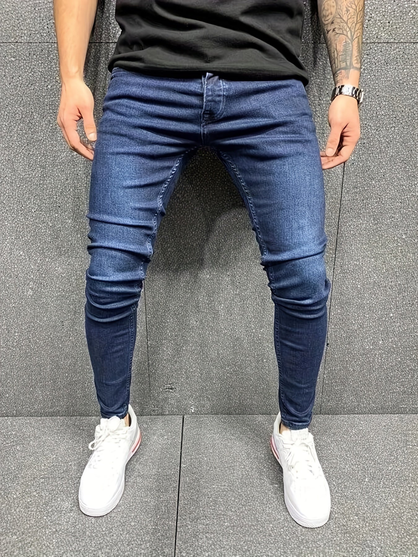 Men's Slim Fit Distressed Stretch Denim Pants