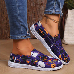 Halloween Pumpkin Ghost Slip On Canvas Shoes