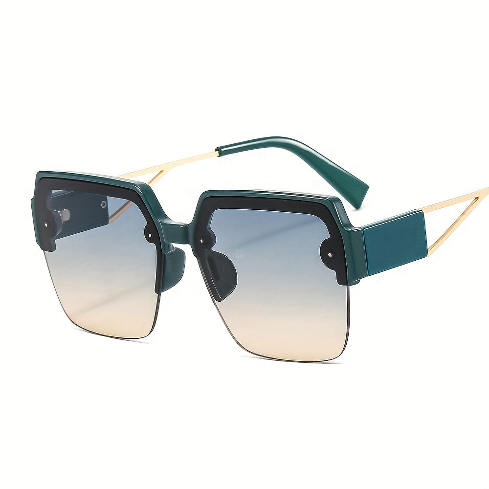 Oversized Square Frame Sunglasses Gradient Lens