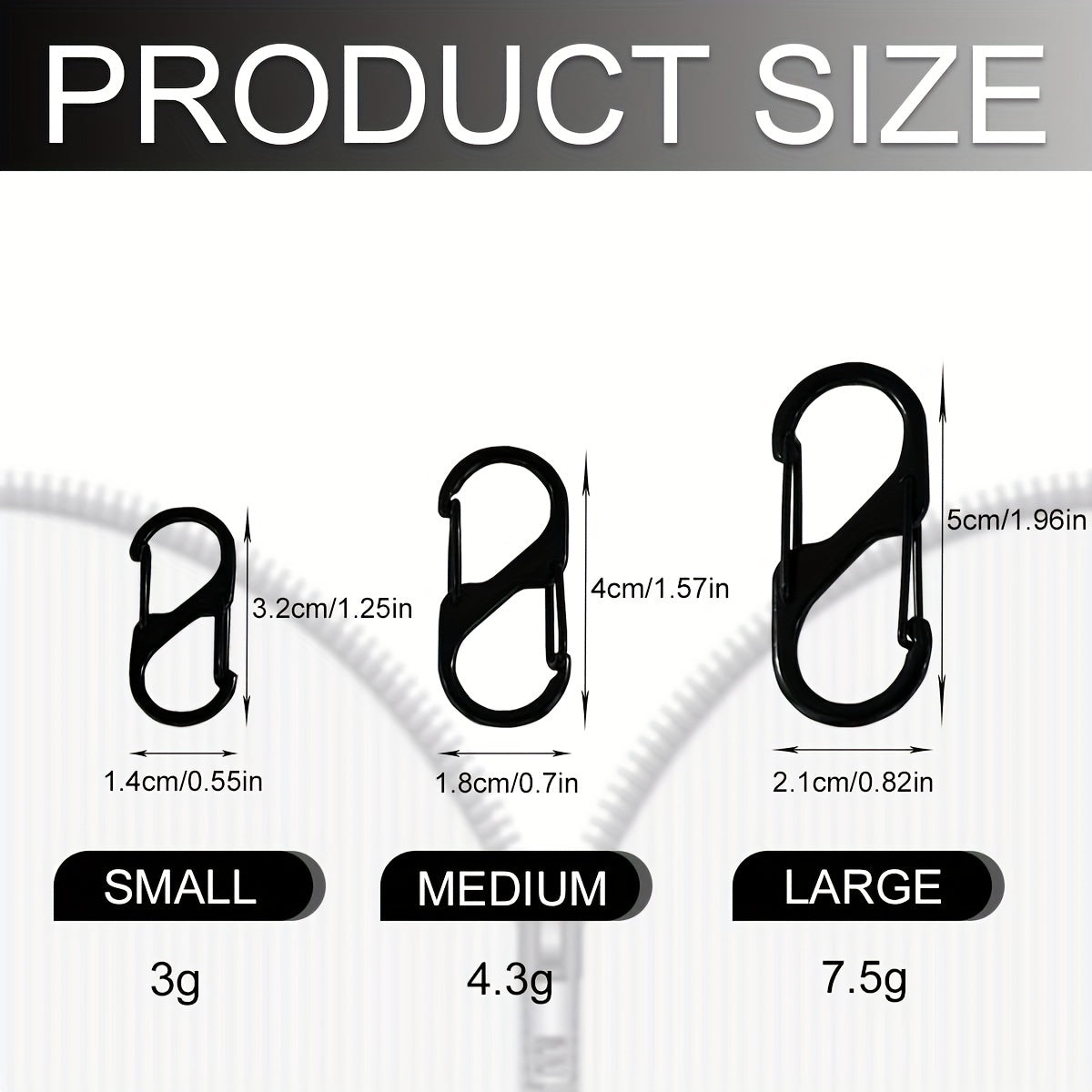 10pcs Metal Lock Clip Keychain S Shaped Buckle Outdoor Camping Hiking Travel
