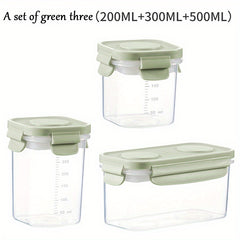 3pcs Portable Baby Food Box with Microwave Cooking Ice Tray and Sealed Seasoning