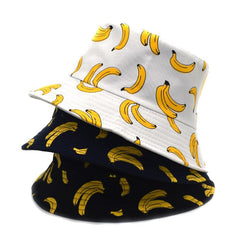 Banana Print Bucket Hat Street Casual Sunshade Hat