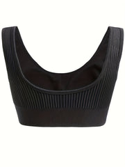 Sports Bra Women's Plus Striped Shockproof Seamless Padded