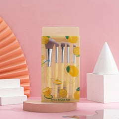 5pcs Fruit Makeup Brush Set Professional Eyeliner Eyebrow Blush Powder Brush