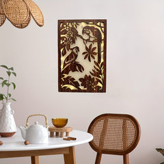 LED Green Plant Wooden Carving Lamp