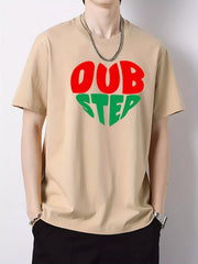 Colorful Letter Pattern Men's Graphic Cotton Tee