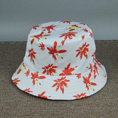 Maple Leaf Print Bucket Hat Outdoor Sun Protection Hat