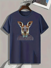 Animal Head Print Men's Graphic T-Shirt for Summer