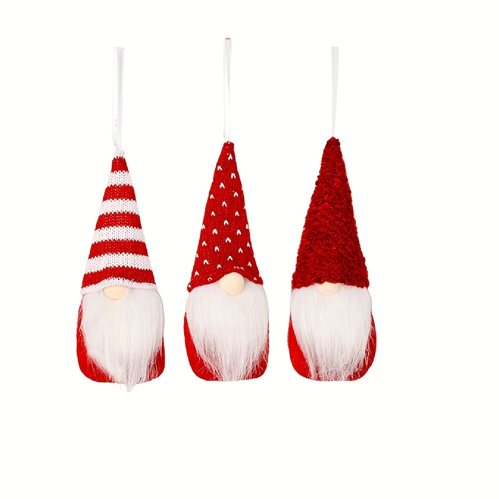 1pc Christmas Tree Hanging Gnome Ornament Plush Santa Home Decor