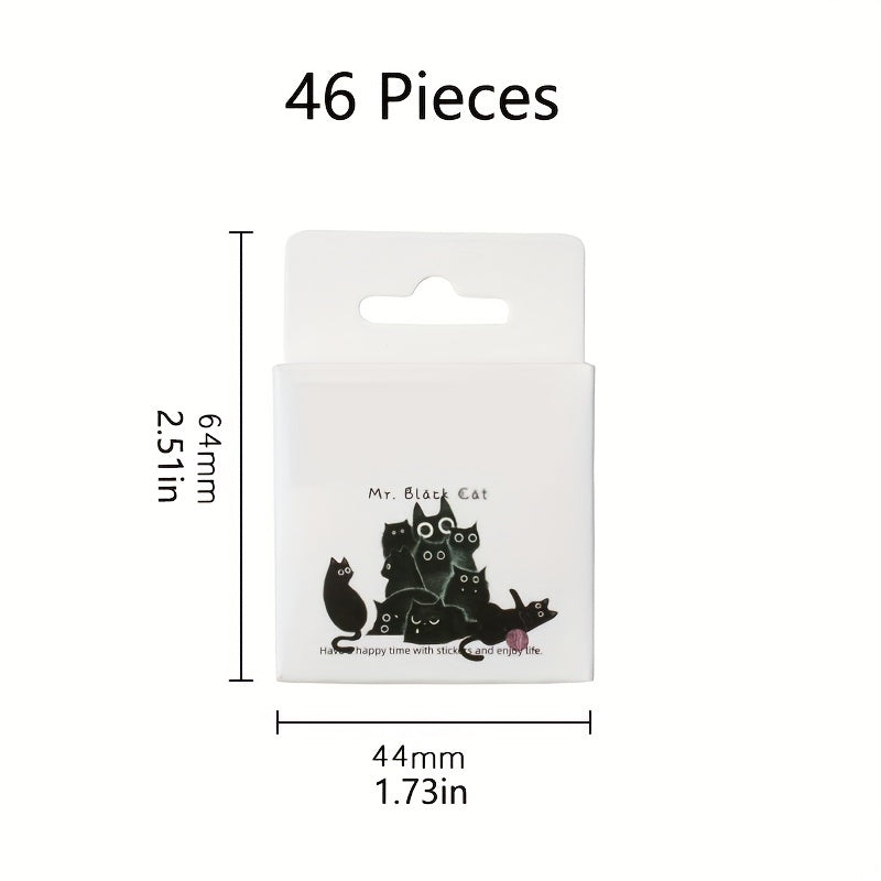 46pcs Mr Cat Sticker Box DIY Crafts Scrapbooking Bullet Journal