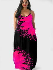 Floral Print Maxi Dress With Pockets