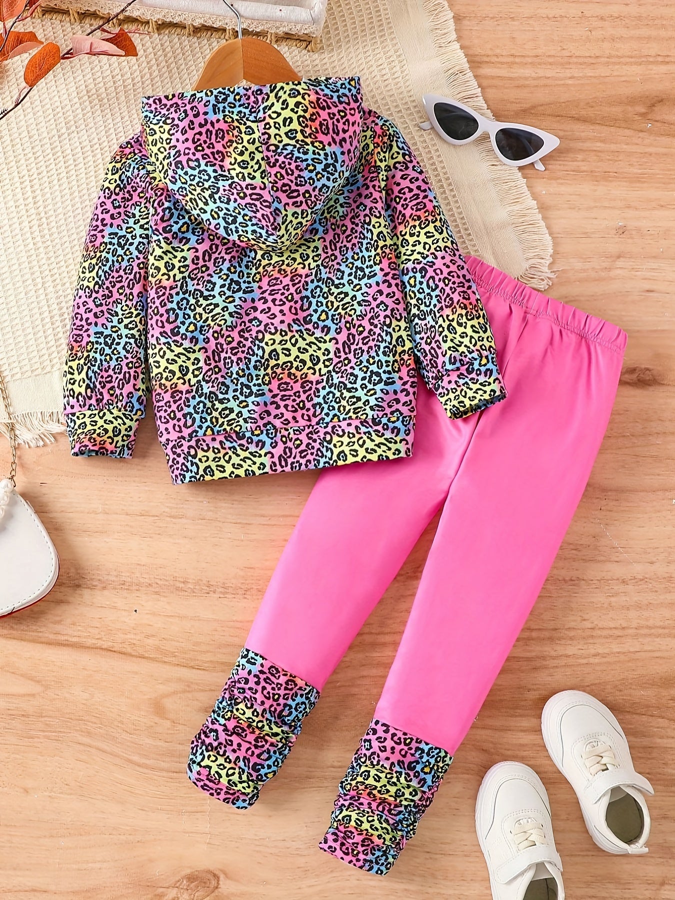 Girl's Unicorn Tie Dye Hoodie & Pants Set for Spring/Fall