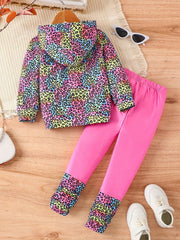 Girl's Unicorn Tie Dye Hoodie & Pants Set for Spring/Fall