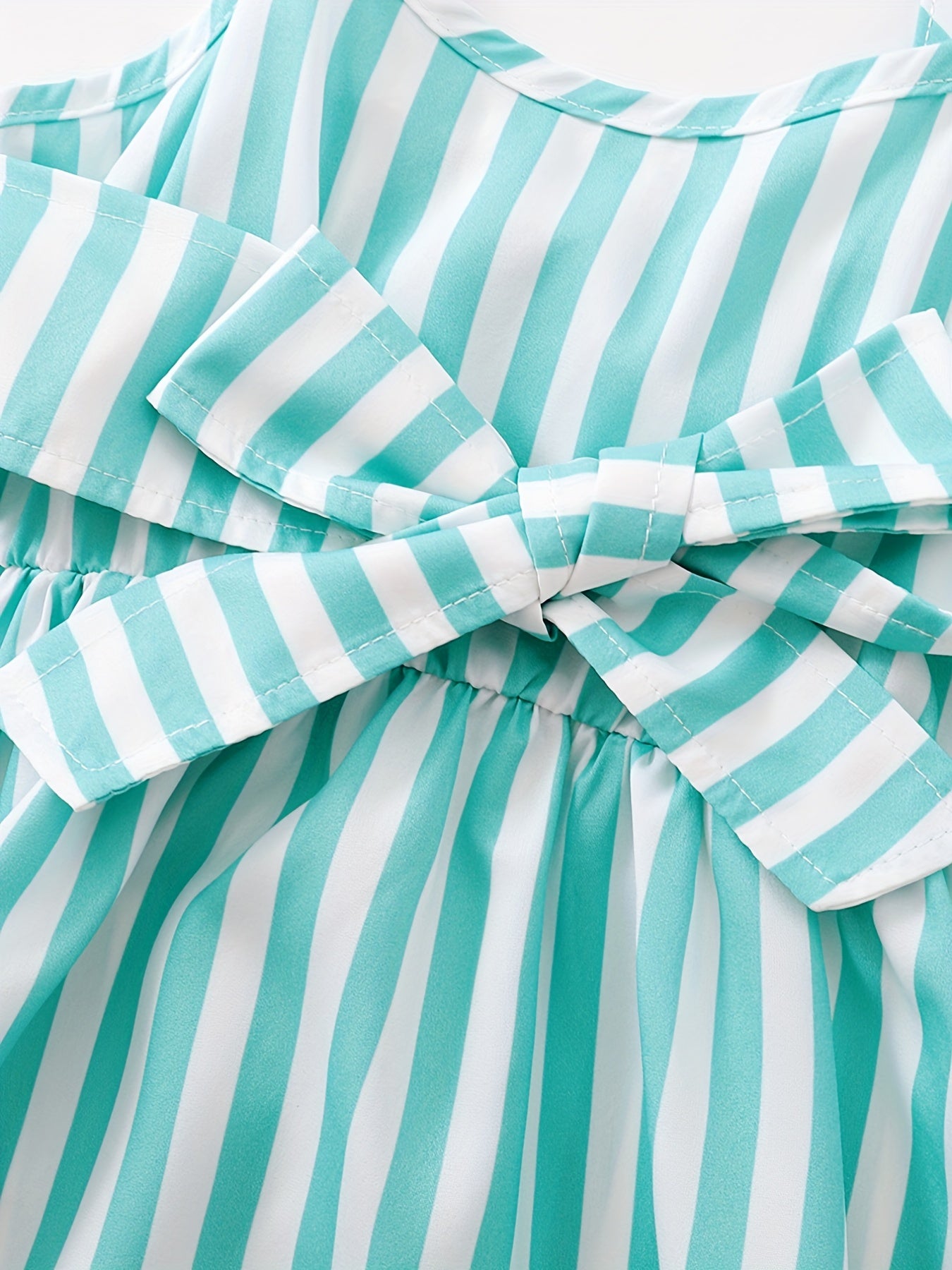 Girls' Striped Sundress Spaghetti Strap Short Dress