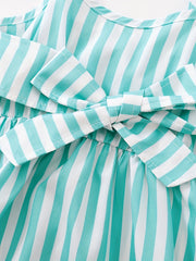 Girls' Striped Sundress Spaghetti Strap Short Dress