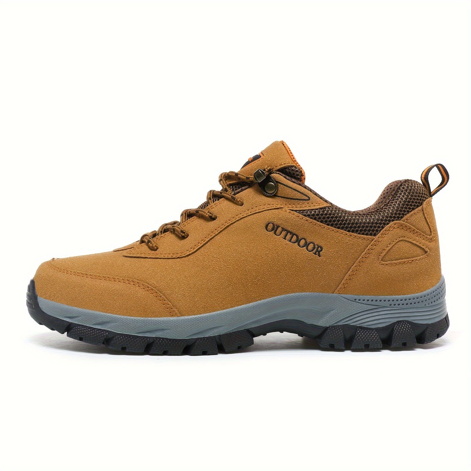 Men's Solid Hiking Shoes Non Slip Lace Up Sneakers