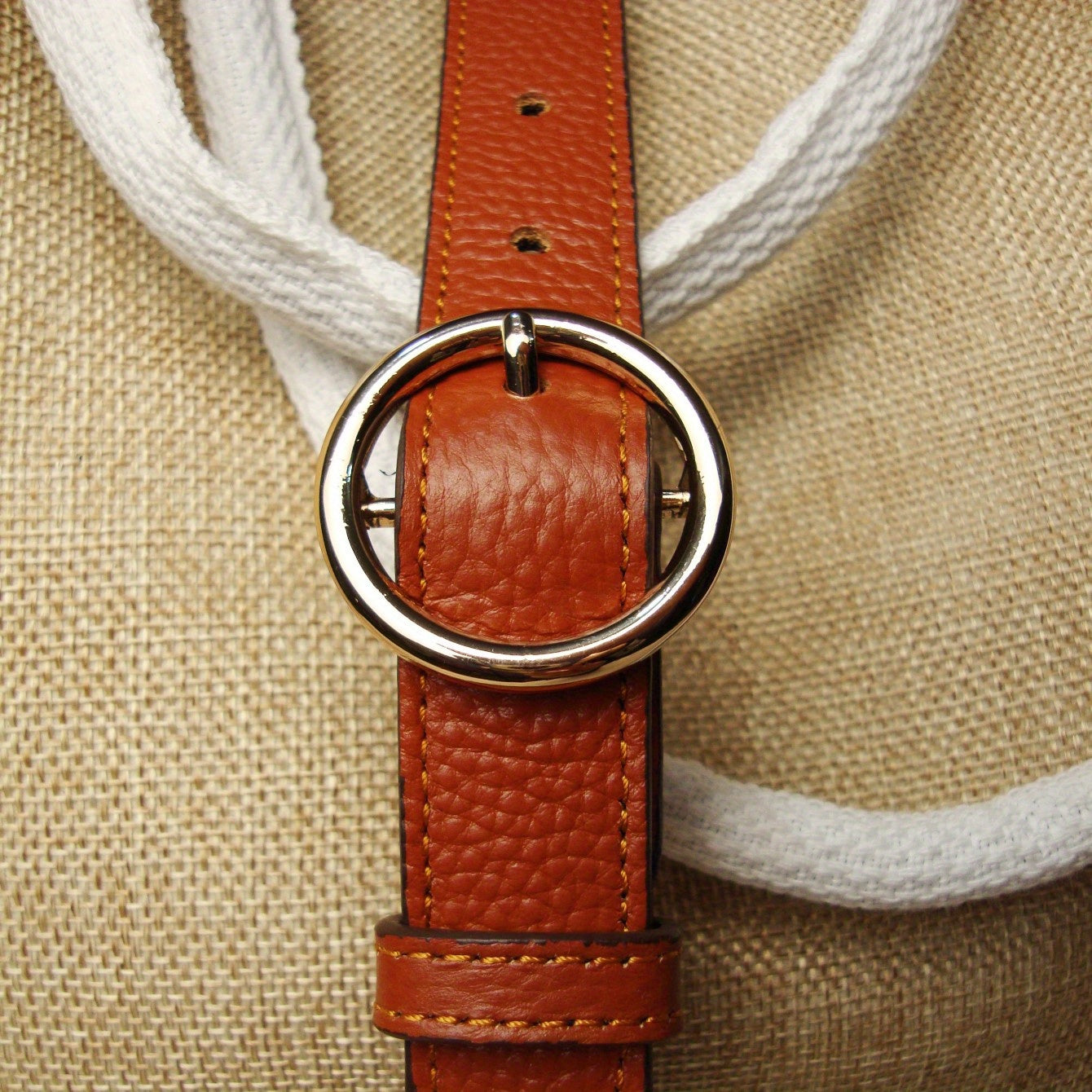 Double Layered Circular Needle Buckle Belt