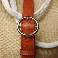 Double Layered Circular Needle Buckle Belt
