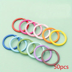 Iron Painted Key Ring Candy colored Flat Ring Jewelry Accessories