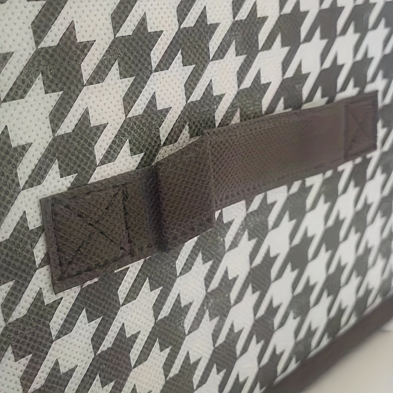 Houndstooth Clothes Drawer Storage Basket Large Reusable Box