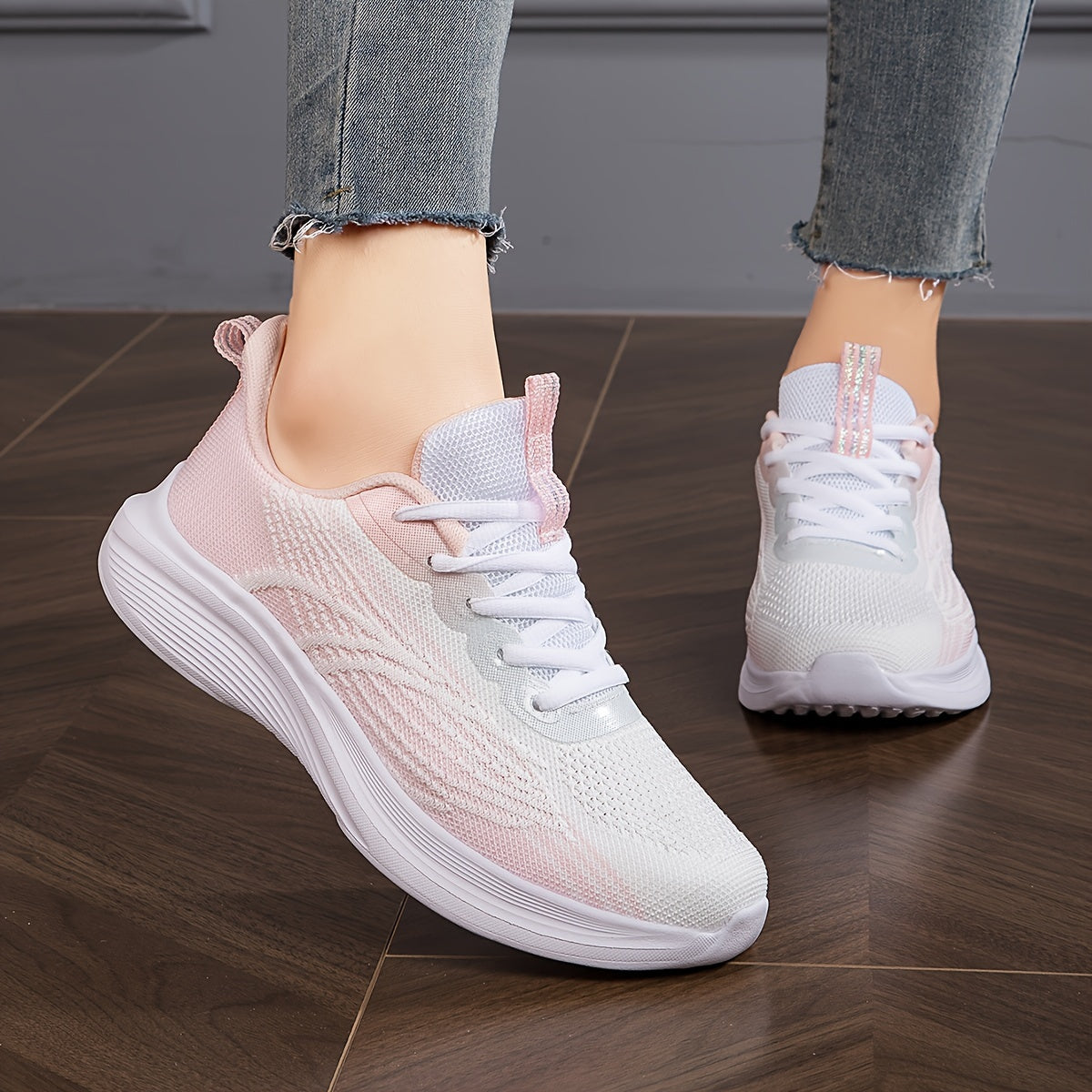 Women's Ombre Athletic Running Shoes Mesh Sneakers