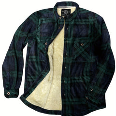 Men's Fleece Lined Plaid Shirt Coat