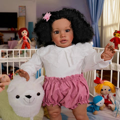 Realistic 66cm Doll with Long Curly Hair & Lace Outfit Collectible Doll
