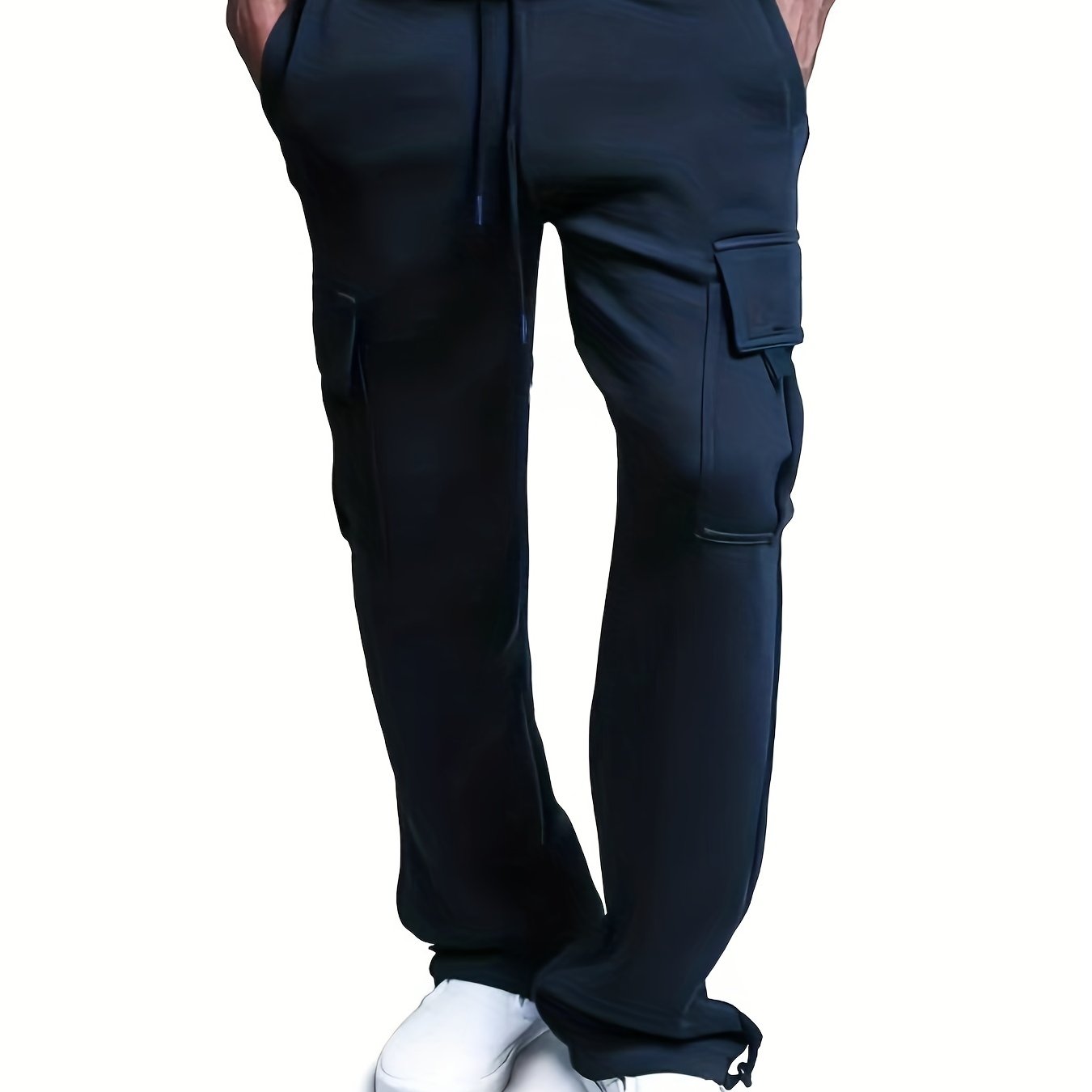 Men s Wool Lined Heavyweight Cargo Sweatpants Elastic Waist Jogger