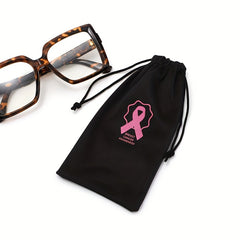 Pink Ribbon Cancer Warrior Glasses Bag