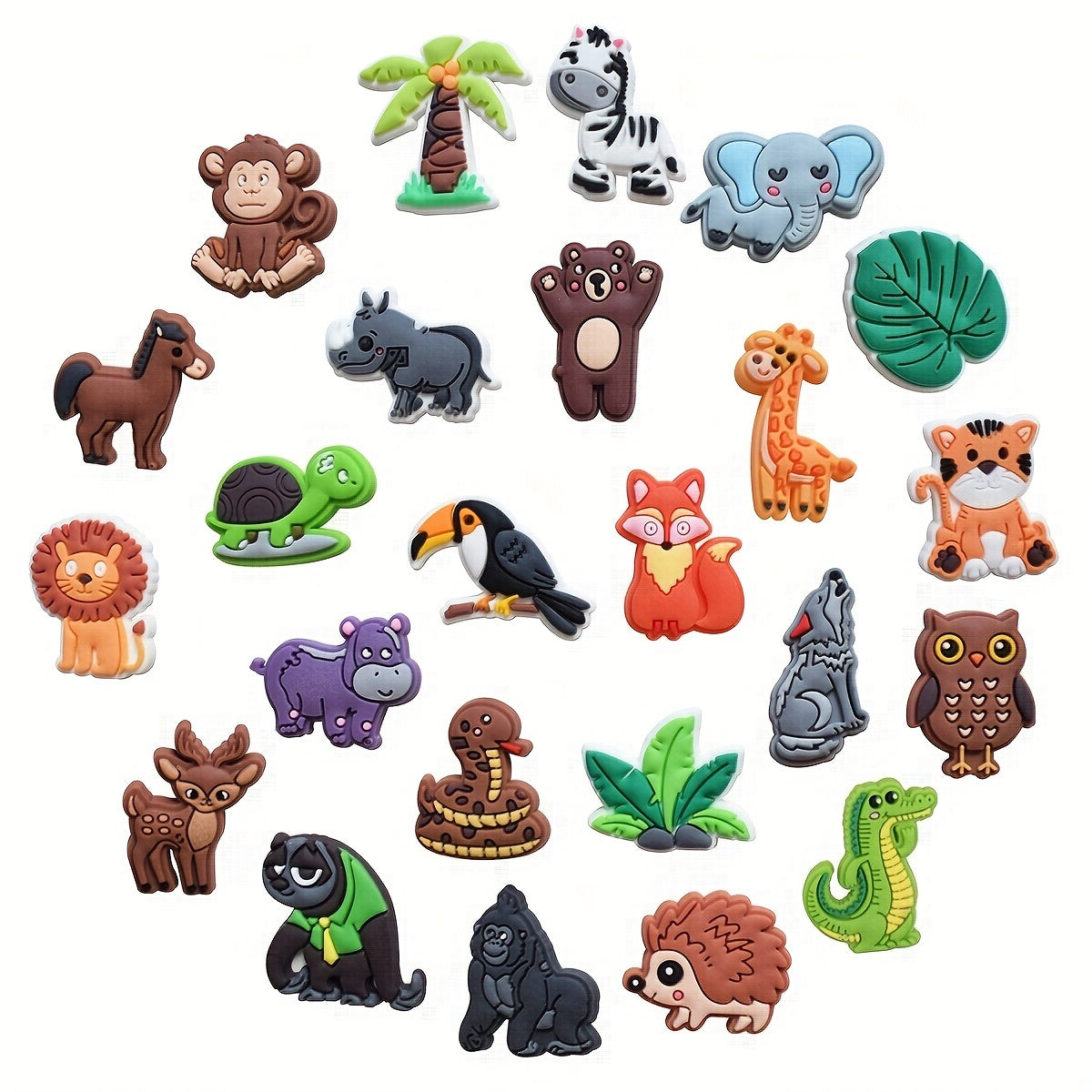 12pcs Cartoon Animals Shoe Decoration Charms, Christmas Birthday Party Favors