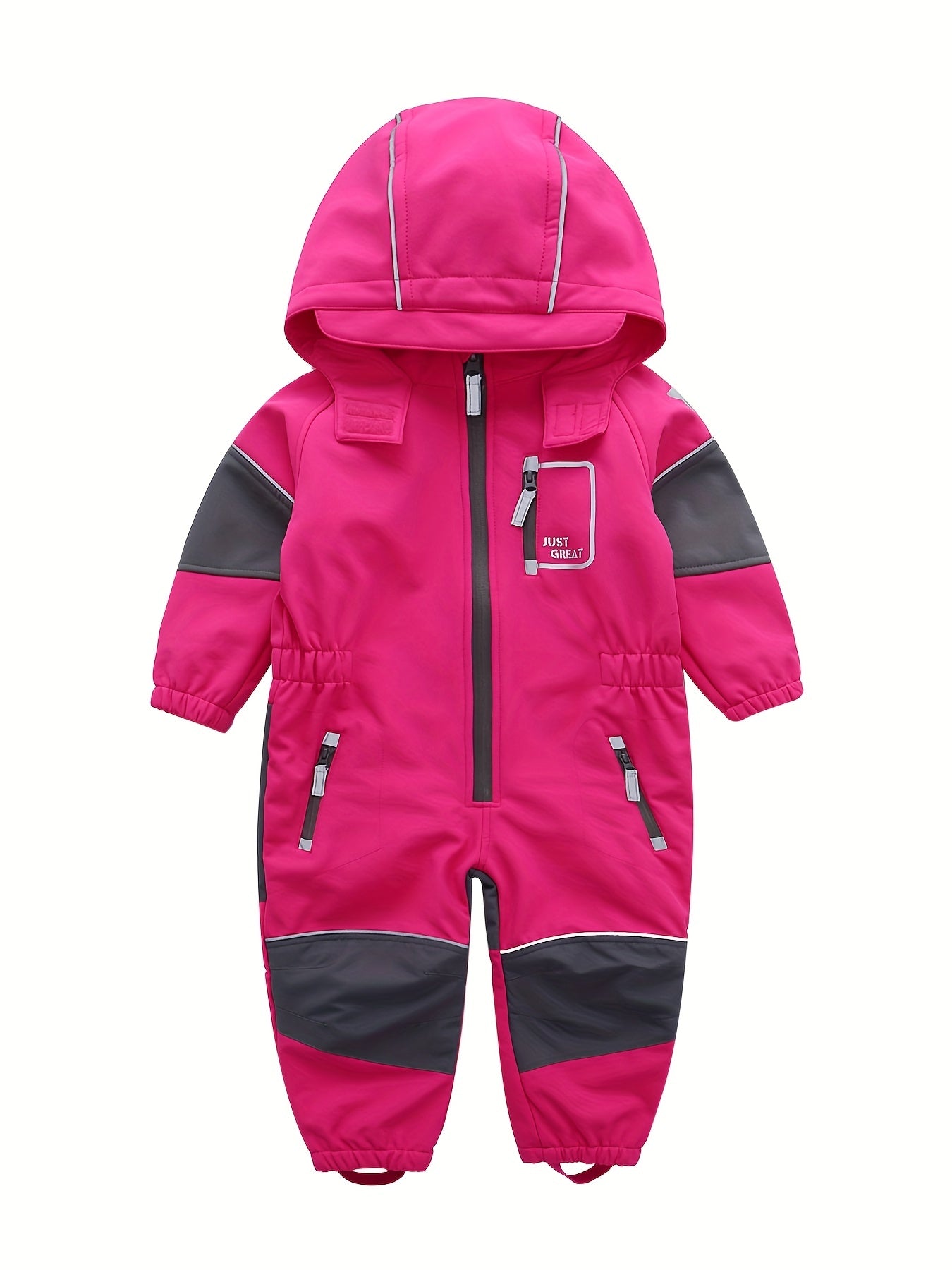 Girls Softshell Outdoor Ski Suit Hooded Warm Fleece Lined Jumpsuit