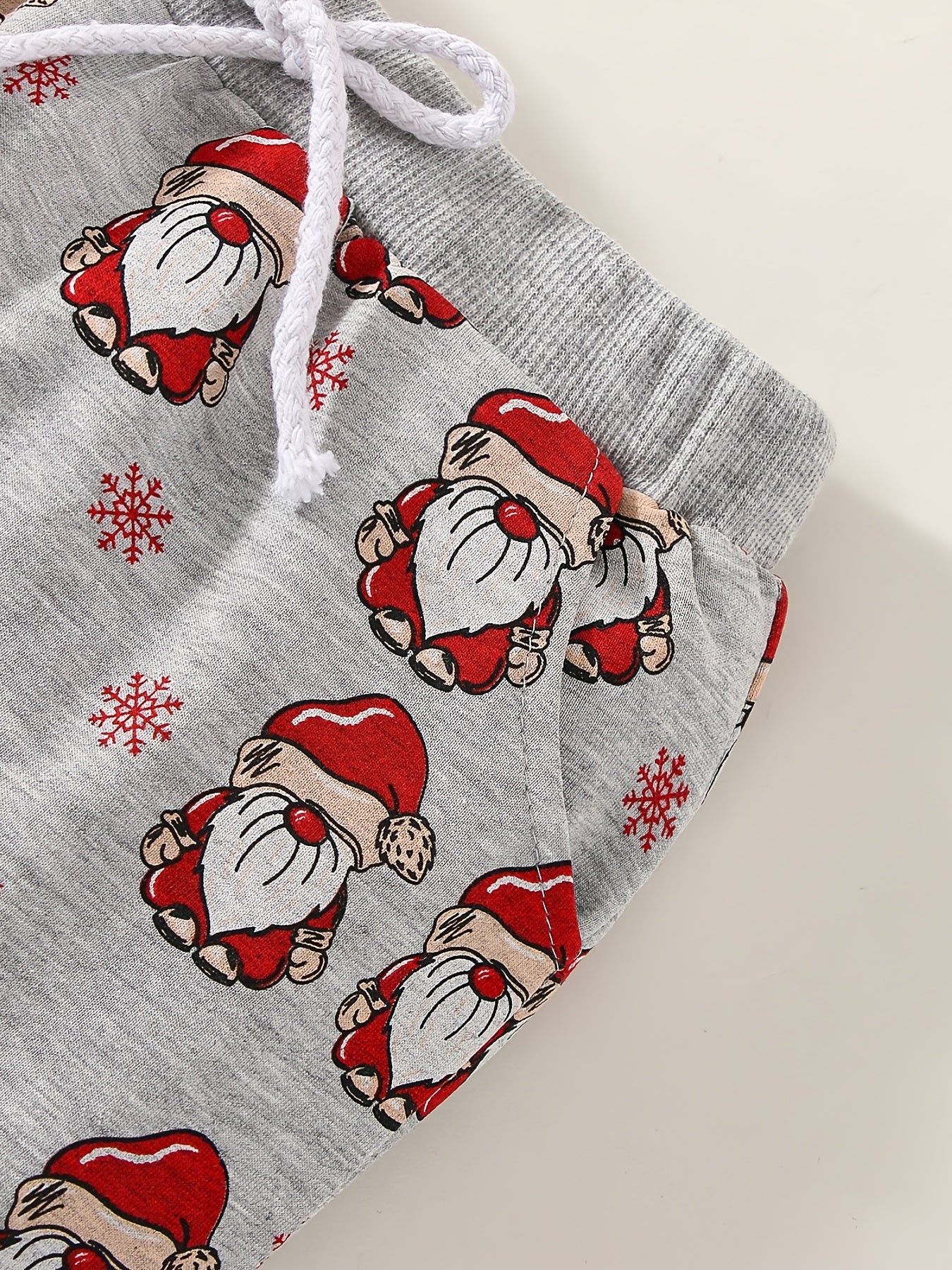 Santa Claus Print Long Sleeve Sweatshirt & Pants 2pcs Outfit