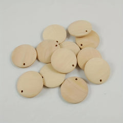 20pcs 30MM Wood Chip Keychain Round Wood Chip Ornament Earrings