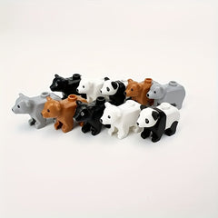 Forest Animal Building Blocks Set - Panda, Bear, Fox, Mouse - Educational Toy